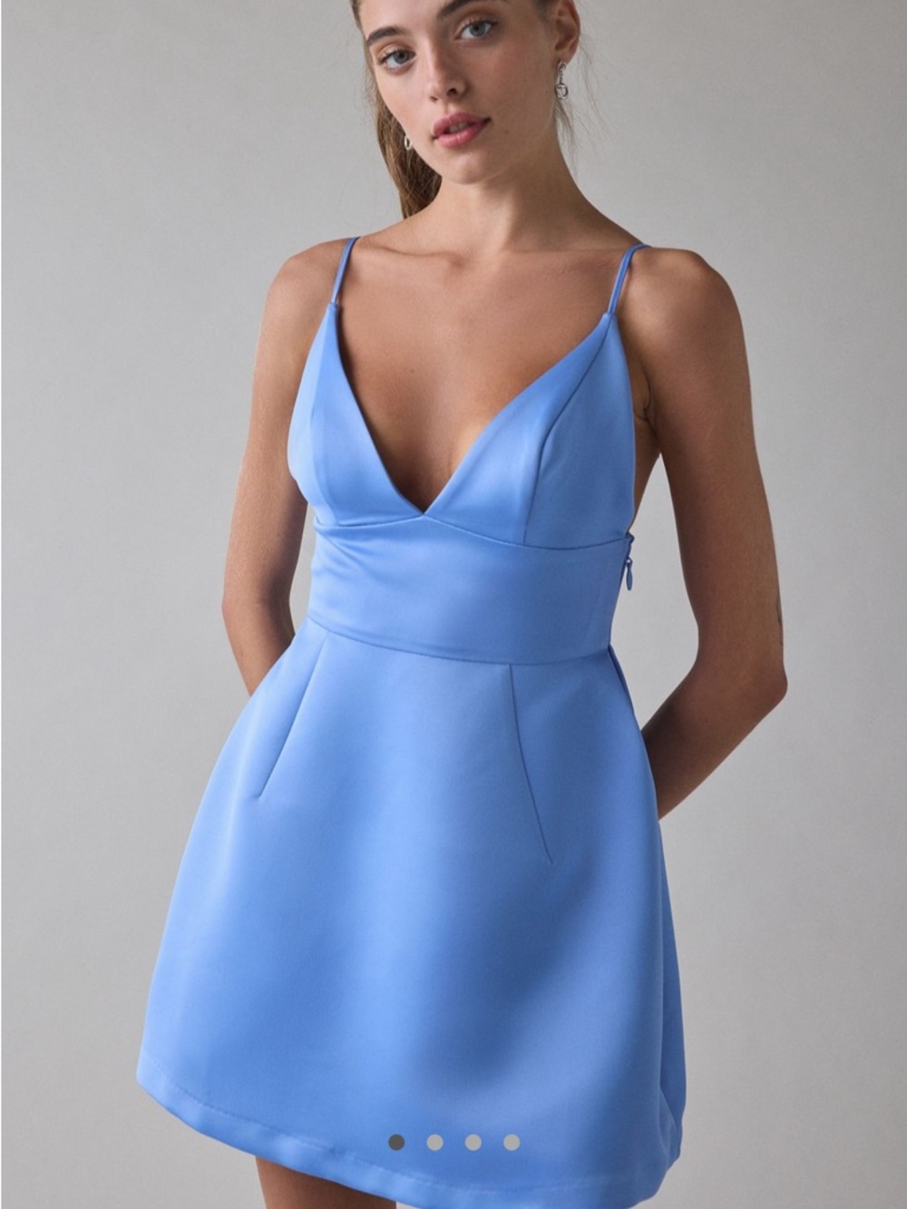 Kimchi Blue Periwinkle V-Neck A-Line Mini Dress